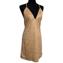 Makers Of Dreams Tan Faux Suede Halter Top Mini Dress Size Medium - $49.99