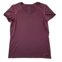 Patagonia Common Threads Short Sleeve Athletic Shirt Womens size Medium Burgundy - £17.87 GBP