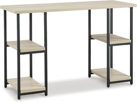 Signature Design By Ashley Waylowe Industrail Home Office Desk, Beige &amp; Black - $168.94