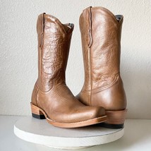 Lane Capitan Mens Cowboy Boots TULSA Size 10 E Brown Leather Western Cutter Toe - £105.31 GBP
