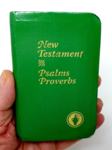 New Testament Psalms Proverbs Softcover Green Pocket Mini Prayer Book A - £7.78 GBP