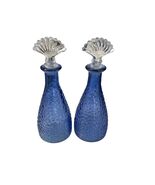 Set of 2 Bath & Body Works Vintage Collection Blue Glass Decanters with Plastic - $23.40