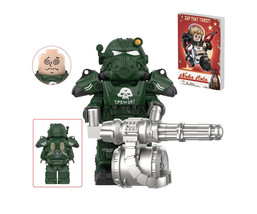 Minifigure Power Armor Green Skull Fallout Video Game Tv Show Bulk Block - £7.38 GBP