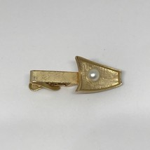 Vintage Color Oro Finto Pearl Fermacravatta Chiusura Spillo Cravatta - £29.11 GBP