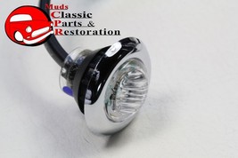 Blue Mini LED Clear Lens Clearance Marker Light Stainless Truck Hot Rat Rod - £14.70 GBP