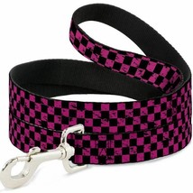 Checker Weathered Black &amp; Neon Pink Dog Leash by Buckle-Down - £15.73 GBP