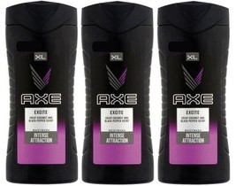 (Pack of 3) AXE Body Wash Men EXCITE Crisp Coconut &amp; Black Pepper Scent 13.52 Oz - £22.12 GBP
