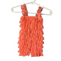 THBC Girls Infant baby 3 6 months Coral Pink Ruffle tiered romper short ... - £9.33 GBP