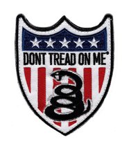 Gadsden Don&#39;t Tread On Me USA Snake Shield Flag Us Hook Patch (P386) - £7.04 GBP