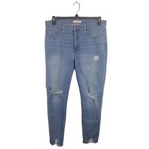 Madewell Jeans 32 Womens High Rise Skinny Leg Distressed Raw Hem Casual - £23.64 GBP