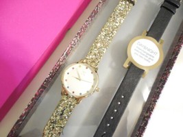 I.N.C. Women&#39;s Glitter Faux Leather Strap Watch 36mm Interchangeable Strap Set - $23.99