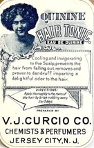 Quinine Hair Tonic Beauty Products V.J. Curcio Antique Labels 1920s 2.25... - £17.29 GBP