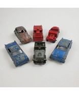 (6) Vintage Tootsietoy Diecast Toys VW Bug, Plymouth, Jeep, Ford, Fire T... - £18.75 GBP