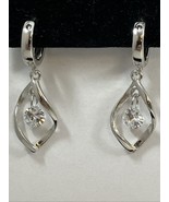 Sterling Silver CZ 925 1” Dangle Earrings - $37.92 CAD