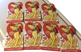 Walt Disney “I Like You, Let’s Be Valentines” Vintage Lot Of 7 Pluto - $150.12 MXN