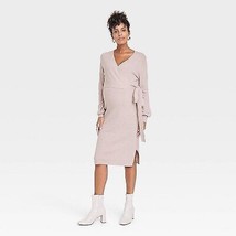 Long Sleeve Tie-Front Maternity Sweater Dress - Isabel Maternity by Ingrid &amp; - £12.58 GBP