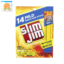 Slim Jim Mild Smoked Snack Stick Snack Size, 0.28 oz, 14 count - £5.49 GBP