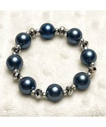Gunmetal Grey Pearl , Multi-Sided Shiney Grey, Glass Beads, 7&quot; Stretch B... - €9,29 EUR