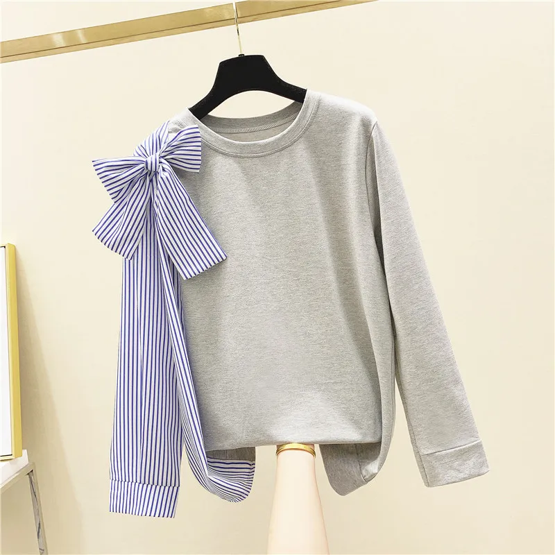 2020 Spring New Korean   Bow -up Long-Sleeve Sweatshirt Loose-Fit Top Students H - £126.76 GBP