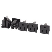 uxcell 5 Pcs AC 125V US Outlet Panel Mount Power Rewiring Socket Black - $21.99