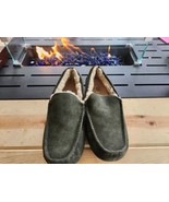 UGG Men&#39;s Ascot Slipper Leather Inlined with Grey Wool - Green (Size 11) - £69.82 GBP