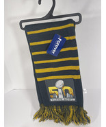 Super Bowl 50 Broncos Panthers Scarf  San Francisco Bay Area Gray Yellow... - £23.06 GBP
