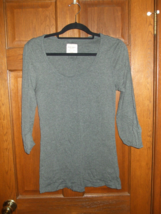 Old Navy Gray Scoop Neck Long Sleeve Cotton Pullover Top - Size L - £11.72 GBP
