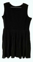 Ladies Sleeveless Black Cocktail Dress, XL P, Knit Top, Pleated Chiffon ... - $20.65
