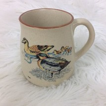 Blue Winged Teal Ducks Coffee Tea Cocoa Mug Made In Korea Brown Speckled... - $15.88