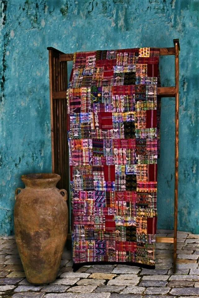 Handmade Queen-size Rose and Mixed Pastels Guatemalan Patchwork Quilt Set - $327.45