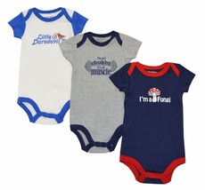 Luvable Friends Baby Boys Statement 3-Pack Bodysuits (6-9M, Assorted) - £8.75 GBP