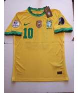 Neymar Jr #10 Brazil 2021 Copa America Match Yellow Home Soccer Jersey 2... - $90.00