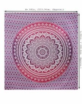 Indian Mandala Wall Hanging Tapestry Bed Sheet Table Cover PINK 90 x 84&quot; - $18.61