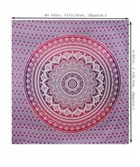 Indian Mandala Wall Hanging Tapestry Bed Sheet Table Cover PINK 90 x 84&quot; - £14.63 GBP