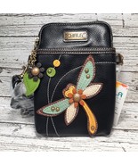 DRAGONFLY CELL PHONE CROSSBODY PURSE HANDBAG BLACK CHALA WITH CHARMS - $39.50