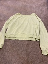 Women&#39;s Fleece Lounge Sweatshirt - Colsie™ Large L -Neon Yellow - £14.56 GBP