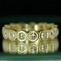 2Ct Künstlicher Diamant Volle Ewigkeit Blende Ehering Gelbgold Versilbert - £167.43 GBP