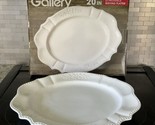 Tabletops Gallery Le Provence Ceramic Serving Platter White 20&quot; x 16&quot; wi... - $44.05