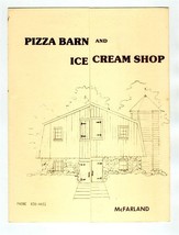 Pizza Barn and Ice Cream Shop Menu McFarland Wisconsin 1980&#39;s - £13.32 GBP