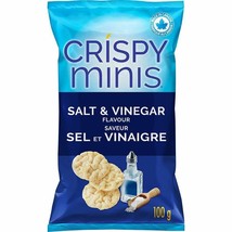 3 Bags Of Quaker Crispy Minis Salt &amp; Vinegar Rice Chips 100g Each- Free ... - £21.30 GBP