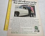 Quaker State Motor Oil Vintage Print Ad Man Woman Child Family standing ... - £4.75 GBP