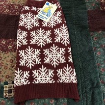 Cozy Pet Deluxe Dog Sweater Burgandy Snowflakes M 14”-16” - £9.40 GBP