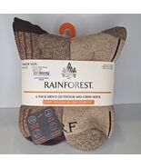 Rainforest Mens Outdoor Mid-Crew Socks 6 Pack Moisture Control Arch Support NWT - $28.12
