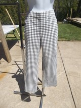 NWT ADRIANNA PAPELL CUTE BLACK&amp;WHITE PLAID PANTS 4 - £20.49 GBP