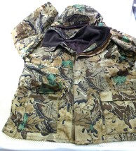 Remington Mens XXL Camouflage Outdoor Hooded Rain Jacket Nylon PVC Backi... - $435.67 MXN