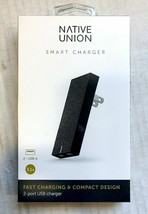 New Native Union Smart Charger Slim 2-Port Foldable USB-A Universal Slate Gray - £7.45 GBP