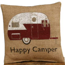 Happy Camper small Decorative Pillow - £11.98 GBP