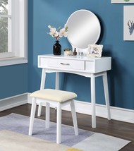 White Modern Wood Vanity Set w/ Stool - $294.92 CAD
