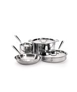 All-Clad D3 3-Ply Stainless Steel Cookware Set 7 Piece Induction Oven Br... - $489.99