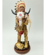 Indian Tribal Chief readies for the Buffalow Hunt / Collectible Figurine... - $62.50